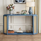 53 Arrow Console Table with Woven Rattan