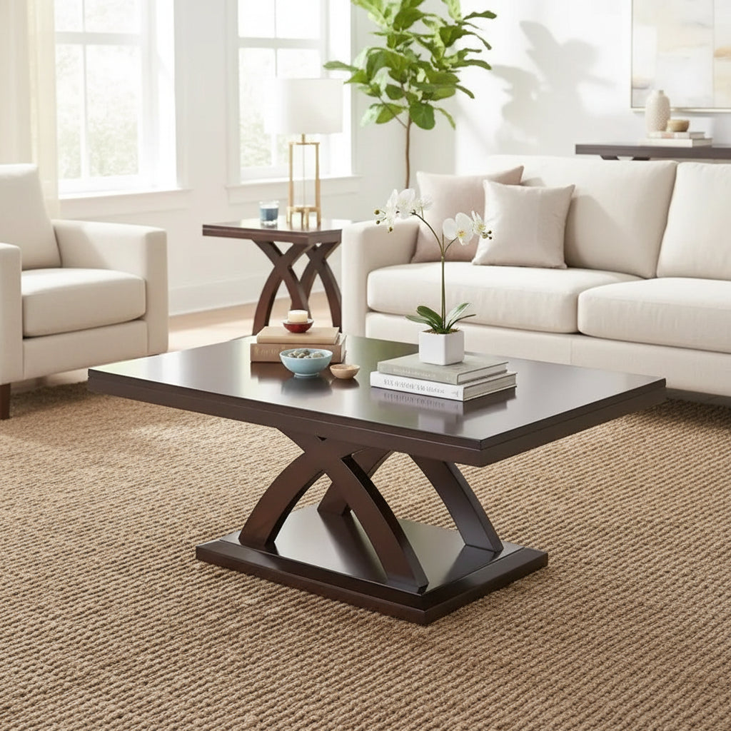 Steve Silver Avellino Modern Espresso Finish Wood Coffee Table