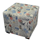 Merton Prime Printed Tufted Square Ottoman