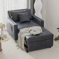 Fauteuil-lit convertible 3-en-1 gris / noir / beige avec dossier réglable, pour 1 personne