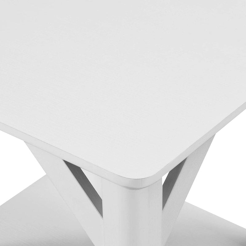 Table de chevet à 2 niveaux avec étagère, style rustique, gris vieilli / bois flotté / blanc / noir