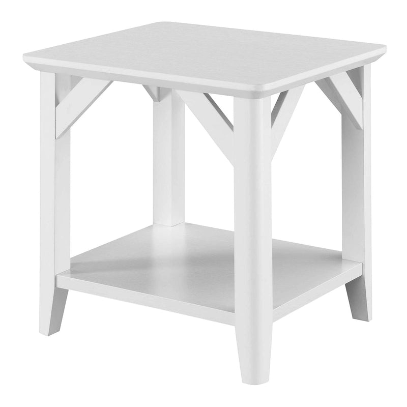 Table de chevet à 2 niveaux avec étagère, style rustique, gris vieilli / bois flotté / blanc / noir