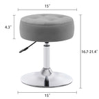 Tabouret de coiffeuse pivotant marron/rose/noir avec siège capitonné et hauteur réglable, pour 1 personne