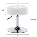 Tabouret de coiffeuse pivotant marron/rose/noir avec siège capitonné et hauteur réglable, pour 1 personne