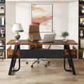 63 Office Executive Computer Writing Desk: Storage Shelf, Modern Simple Workstation