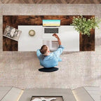 Bureau informatique 63" noir/blanc/gris avec étagère de rangement, style moderne, pour 1 personne