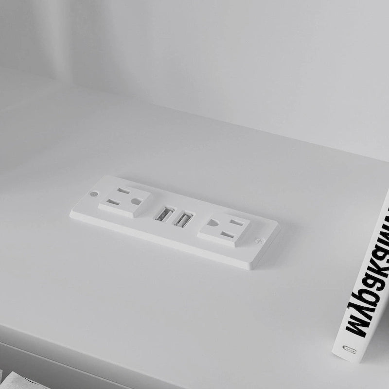 Tête de lit bibliothèque White Queen avec lumières LED RVB, 3 compartiments de rangement et étagères réglables, avec ou sans prise de courant