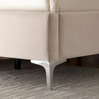 Lit plateforme California King capitonné en velours noir/bleu/gris/beige avec garniture cloutée, pour 2 personnes