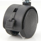 Meuble de classement mobile à 2 tiroirs gris / blanc / gris+noyer avec roulettes verrouillables, style transitionnel