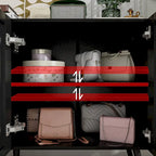 Bahut moderne noir avec étagères réglables et pieds en bois massif, 2 options de taille