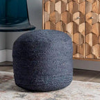 Nuloom Bristol Braided Solid Jute Ottoman Pouf