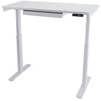 Bureau debout électrique réglable en hauteur 1 personne 122 cm avec tiroir et port USB, Blanc / Graphite / Noyer / Noir