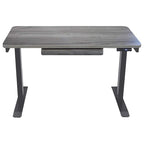 Bureau debout électrique réglable en hauteur 1 personne 122 cm avec tiroir et port USB, Blanc / Graphite / Noyer / Noir