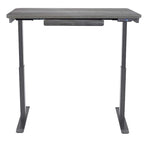 Bureau debout électrique réglable en hauteur 1 personne 122 cm avec tiroir et port USB, Blanc / Graphite / Noyer / Noir