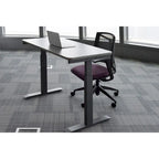 Bureau debout électrique réglable en hauteur 1 personne 122 cm avec tiroir et port USB, Blanc / Graphite / Noyer / Noir