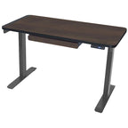 Bureau debout électrique réglable en hauteur 1 personne 122 cm avec tiroir et port USB, Blanc / Graphite / Noyer / Noir