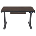 Bureau debout électrique réglable en hauteur 1 personne 122 cm avec tiroir et port USB, Blanc / Graphite / Noyer / Noir