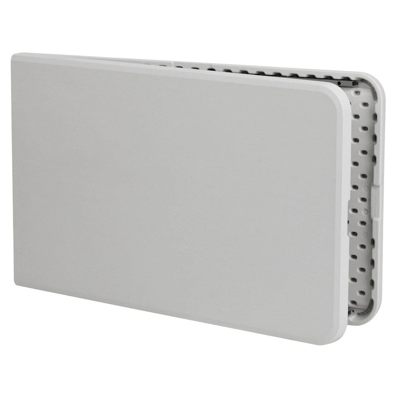 Table pliante en plastique blanc granit de 2,4 m avec poignée de transport, pour jusqu'à 10 personnes